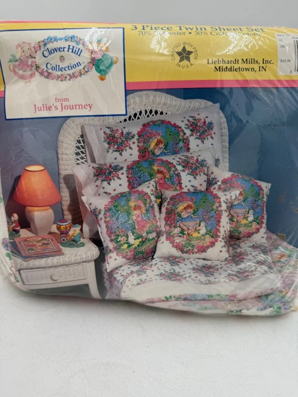Vintage Julies Journey 3 Piece Twin Sheet Set Floral Print Made In USA